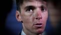 French rider Romain Bardet looks on after receiving the Bernard Hinault trophy during the Velo d'Or 2024 award ceremony at the Pavillon Gabriel in Paris on December 6, 2024. 
Anne-Christine POUJOULAT / AFP
