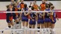 epa12319622 Netherlands's players celebrate after winning against Egypt during the FIVB Women's Volleyball World Championship 2025 Pool A - preliminary phase match between Netherlands and Egypt in Bangkok, Thailand, 24 August 2025.  EPA/RUNGROJ YONGRIT