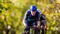 Dutch Pim Ronhaar competes in the men elite race of the Koppenbergcross, the first race (out of eight) of the X2O Badkamers trophy cyclocross competition, in Melden, Oudenaarde, on November 1, 2025. 
JASPER JACOBS / Belga / AFP