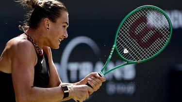 epa13049456 Berarus' Aryna Sabalenka in action against Nikola Bartunkova of Czech Republic during their women's singles quarter-final match at the WTA 500 Berlin Open tennis tournament at Steffi Graf Stadium, in Berlin, Germany, 19 June 2026  EPA/FILIP SINGER