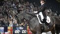 2022-11-27 11:23:39 epa10332180 Jessica von Bredow-Werndl of Germany rides Tsf Dalera BB to win the FEI Grand Prix kuer dressage competition at the Sweden International Horse Show held at the Friends Arena, Stockholm, Sweden, 27 November 2022.  EPA/FREDRIK SANDBERGG SWEDEN OUT