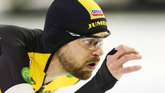 HEERENVEEN - Chris Huizinga in actie op de 1500 meter tijdens de slotdag van het NK Allround schaatsen in het Thialf stadion in Heerenveen. ANP VINCENT JANNINK