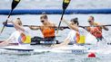 VAIRES-SUR-MARNE - Selma Konijn en Ruth Vorsselman tijdens de kanosprint (v) kajak K2 finale bij het kanovaren in het Stade Nautique op de Olympische Spelen. ANP ROBIN VAN LONKHUIJSEN