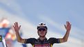 2023-09-09 17:28:50 Team Quick Step's Belgian rider Remco Evenepoel celebrates winning the stage 14 of the 2023 La Vuelta cycling tour of Spain, a 156,2 km race between Sauveterre-de-Bearn and Larra Belagua, on September 9, 2023. 
ANDER GILLENEA / AFP