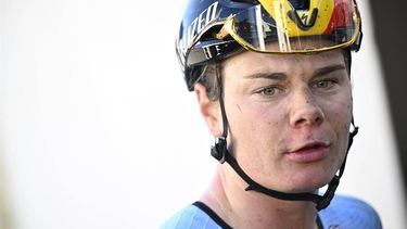 Belgian Lotte Kopecky finishes second in the women elite race at the UCI World Gravel Championships in Leuven on October 5, 2024. 
JASPER JACOBS / Belga / AFP