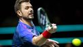 ROTTERDAM - Stan Wawrinka (SUI) in actie tegen Daniil Medvedev (RUS) op de eerste dag van het ABN AMRO Open tennistoernooi in Ahoy. ANP SANDER KONING