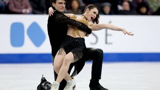epa12653419 Chelsea Verhaegh and Sherim van Geffen of the Netherlands compete in the Ice Dance Rhythm Dance of the ISU European Figure Skating Championships 2026 in Sheffield, Great Britain, 16 January 2026.  EPA/NEIL HALL