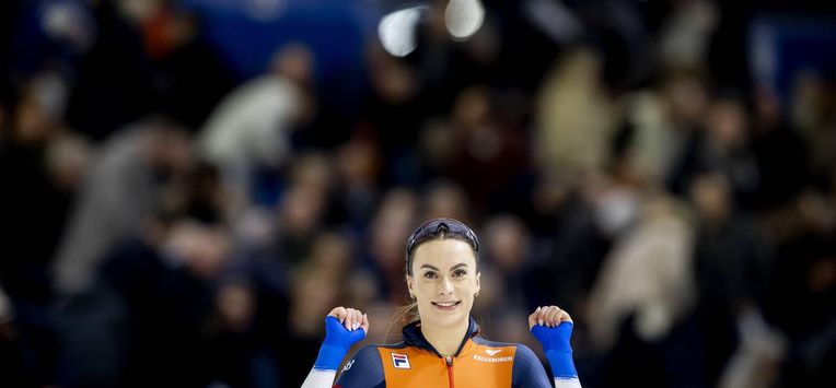 HEERENVEEN - Femke Kok (NED) in actie op de 500 meter sprint vrouwen tijdens de eerste dag van de WK allround en sprint in ijsstadion Thialf. SEM VAN DER WAL / ANP