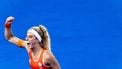 PARIJS - Yibbi Jansen juicht na het scoren van de 3-0 in de eerste groepswedstrijd van de Nederlandse hockeyvrouwen tegen Frankrijk op de Olympische Spelen. ANP REMKO DE WAAL