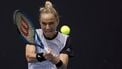 epa11086156 Arantxa Rus of Netherlands in action against Anna Kalinskaya of Russia during the Women's Singles match at the Australian Open tennis tournament in Melbourne, Australia, 18 January 2024.  EPA/MAST IRHAM