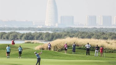 Northern Ireland's Rory McIlroy plays a shot during the DP World Tour Championship golf tournament in Abu Dhabi on November 7, 2024. 
FADEL SENNA / AFP