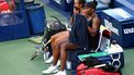 Canada’s Leylah Fernandez (L) and USA’s Venus Williams (L) are seen during a break during their women's doubles quarterfinal match against USA’s Taylor Townsend and Czech Republic’s Kateřina Siniaková at the US Open tennis tournament at the USTA Billie Jean King National Tennis Center in New York City on September 2, 2025. 
CHARLY TRIBALLEAU / AFP