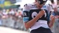 Movistar Team's Spanish rider Ivan Romeo Abad celebrates as he crosses the finish line to win the 3rd stage of the 77th edition of the Criterium du Dauphine cycling race, 207,2 km between Brioude and Charantonnay, on June 10, 2025. 
Anne-Christine POUJOULAT / AFP