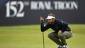 Netherland's Joost Luiten lines up a putt on the 18th green on the opening day of the 152nd British Open Golf Championship at Royal Troon on the south west coast of Scotland on July 18, 2024. 
Paul ELLIS / AFP
