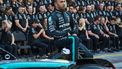 Mercedes' British driver Lewis Hamilton poses for a photo with his team ahead of the Abu Dhabi Formula One Grand Prix at the Yas Marina Circuit in Abu Dhabi on December 5, 2024. 
Andrej ISAKOVIC / AFP