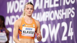 epa11192239 Lieke Klaver of the Netherlands during the 400m women's semi final at the World Athletics Indoor Championships in Glasgow, Britain, 01 March 2024.  EPA/ADAM VAUGHAN