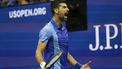 2023-09-11 00:18:27 Serbia's Novak Djokovic reacts as he plays Russia's Daniil Medvedev during the US Open tennis tournament men's singles final match at the USTA Billie Jean King National Tennis Center in New York on September 10, 2023. 
KENA BETANCUR / AFP