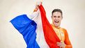 SAINT-QUENTIN-EN-YVELINES - Harrie Lavreysen tijdens de finale van het onderdeel Keirin (m) bij het baanwielrennen in het Velodrome op de Olympische Spelen. ANP KOEN VAN WEEL