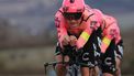 EF Education-Easypost's Colombian cyclist Rigoberto Uran competes during the 3rd stage of the Paris-Nice cycling race, 26,9 km team time trial between Auxerre and Auxerre, on March 5, 2024. 
Thomas SAMSON / AFP