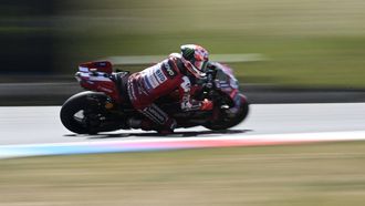 Team Ducati Lenovo Team's Francesco Bagnaia competes during the qualifying for the MotoGP Grand Prix of Czechia in Brno, Czech Republic, on June 20, 2026. 
Michal Cizek / AFP