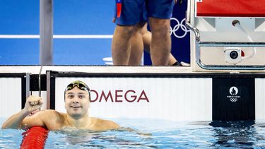 PARIJS - Arno Kamminga na afloop van de 100 meter school tijdens de Olympische Spelen in de Franse hoofdstad. ANP KOEN VAN WEEL