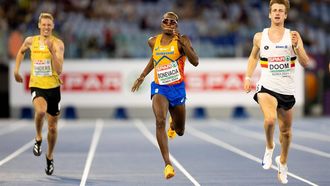 ROME - Liemarvin Bonevacia in actie tijdens de halve finale 400 meter op de derde dag van de Europese kampioenschappen atletiek. ANP IRIS VAN DEN BROEK