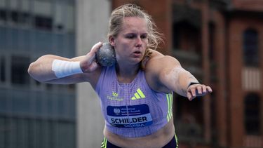 The Netherland's Jessica Schilder competes to place second in the women's shot put event of the Silesia Diamond League athletics meeting in Katowice, Poland, on August 22, 2026. 
Wojtek RADWANSKI / AFP