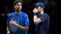 ROTTERDAM - Robin Haase en Botic van de Zandschulp in actie tegen Wesley Koolhof (NED) en Nikola Mektic (CRO) op de laatste dag van het tennistoernooi ABN AMRO Open in Ahoy. ANP SANDER KONING
