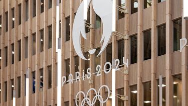 A photograph taken in Saint-Denis, north of Paris on March 28, 2024, shows a view of the headquarters of the Paris 2024 Olympics and Paralympics Organizing Committee (Cojo). 
JOEL SAGET / AFP
