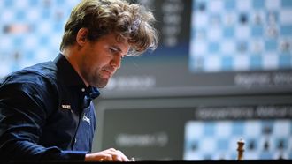 Norway's chess grandmaster Magnus Carlsen gestures during a game in the Tata Steel Chess India tournament in Kolkata on November 17, 2024. 
DIBYANGSHU SARKAR / AFP
