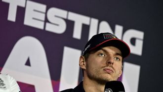 Red Bull Racing's Dutch driver Max Verstappen attends a press conference during the third day of the Formula One pre-season testing at the Bahrain International Circuit in Sakhir on February 23, 2024. 
Andrej ISAKOVIC / AFP