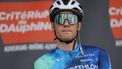 Team AG2R's Irish rider Sam Bennett is presented on stage before starting the third stage of the 76th edition of the Criterium du Dauphine cycling race, 181,7km between Celles-sur-Durolle and Les Estables, central France, on June 4, 2024. 
Thomas SAMSON / AFP