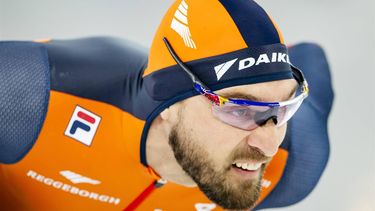 HAMAR - Kjeld Nuis (Nederland) tijdens de 1000 meter mannen op de derde dag van het WK afstanden in het Noorse Hamar. ANP SEM VAN DER WAL