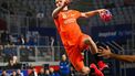 epa11826804 Kay Smits of the Netherlands throws the ball during the IHF Men's Handball World Championship 2025 preliminary round group D  match Netherlands vs Guinea in Varazdin, Croatia, 15 January 2025.  EPA/Tibor Illyes HUNGARY OUT
