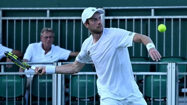epa12207183 Botic van de Zandschulp of the Netherlands in action during the Men's 1st round match against Matteo Arnaldi of Italy at the Wimbledon Championships, Wimbledon, Britain, 30 June 2025.  EPA/DANIEL HAMBURY  EDITORIAL USE ONLY EDITORIAL USE ONLY