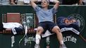 Netherlands' Jesper de Jong celebrates his victory over Karen Khachanov during their men's singles match on day 6 of the French Open tennis tournament at the Roland-Garros Complex in Paris on May 29, 2026. 
Anne-Christine POUJOULAT / AFP
