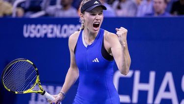 2023-08-29 06:01:26 Denmark's Caroline Wozniacki celebrates her victory over Russia's Tatiana Prozorova during the US Open tennis tournament women's singles first round match at the USTA Billie Jean King National Tennis Center in New York City, on August 28, 2023. 
COREY SIPKIN / AFP