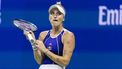 2023-09-07 03:01:49 Czech Republic's Marketa Vondrousova reacts during the US Open tennis tournament women's singles quarter-finals match against USA's Madison Keys at the USTA Billie Jean King National Tennis Center in New York City, on September 6, 2023. 
COREY SIPKIN / AFP