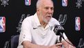 2023-06-22 18:35:06 epa10707316 San Antonio Spurs head coach Gregg Popovich answers a question after the Spurs picked Victor Wembanyama for the number one pick in the 2023 NBA draft, at the Spurs practice facility in San Antonio, Texas, USA, 22 May 2023. The last time the San Antonio Spurs had the first pick of the NBA Draft was in 1996.  EPA/ADAM DAVIS  SHUTTERSTOCK OUT