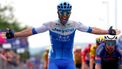 Team Jayco AlUla's Australian rider Michael Matthews celebrates as he crosses the finish line to win the third stage of the Giro d'Italia 2023 cycling race, 216 km between Vasto and Melfi, on May 8, 2023. 
Luca BETTINI / AFP