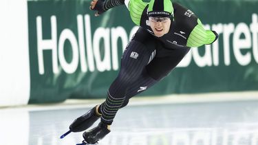 HEERENVEEN - Jenning de Boo tijdens de 500 meter op de eerste dag van het World Cup kwalificatietoernooi schaatsen in Thialf. ANP VINCENT JANNINK