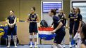 ARNHEM - Anne Buijs en Celeste Plak tijdens de training van de Nederlandse vrouwenploeg volleybal in aanloop naar de olympische kwalificatieperiode. ANP SEM VAN DER WAL