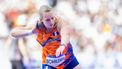 PARIJS - Jessica Schilder in actie tijdens de halve finale kogelstoten vrouwen tijdens de olympische atletiekwedstrijden. ANP IRIS VAN DEN BROEK