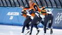 MILAAN - Bondscoach Rintje Ritsma in actie tijdens de halve finales ploegenachtervolging vrouwen bij het langebaanschaatsen in het Milano Speed Skating Stadium op de Olympische Winterspelen van Milaan. ROBIN VAN LONKHUIJSEN / ANP