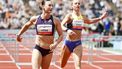 HENGELO - Nadine Visser in actie op het onderdeel 100 meter horden tijdens de 45e editie van de FBK Games. De belangrijkste internationale atletiekwedstrijd van Nederland vindt plaats in Hengelo. VINCENT JANNINK / ANP