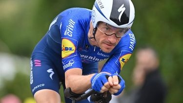 2021-06-30 14:46:53 Belgian Dries Devenyns of Deceuninck - Quick-Step pictured in action during the fifth stage of the 108th edition of the Tour de France cycling race, a 27,2km individual time trial from Change to Laval Espace Mayenne, France, Wednesday 30 June 2021. This year's Tour de France takes place from 26 June to 18 July 2021.
BELGA PHOTO DAVID STOCKMAN