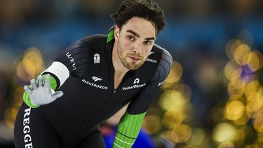 HEERENVEEN - Patrick Roest reageert na de 1500 meter tijdens de tweede dag van het NK afstanden in Thialf. ANP VINCENT JANNINK