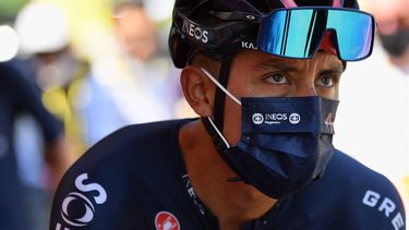 Colombian Egan Bernal of Team Ineos pictured at the start of stage 16 of the 107th edition of the Tour de France cycling race from La Tour-de-Pin to Villard-de-Lans (164km), in France, Tuesday 15 September 2020. This year's Tour de France was postponed due to the worldwide Covid-19 pandemic. The 2020 race starts in Nice on Saturday 29 August and ends on 20 September. BELGA PHOTO DAVID STOCKMAN **NETHERLANDS ONLY**