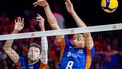 ROTTERDAM - Wessel Keemink van Nederland en Fabian Plak van Nederland in actie tijdens de Nations League volleybalwedstrijd. ANP SEM VAN DER WAL
