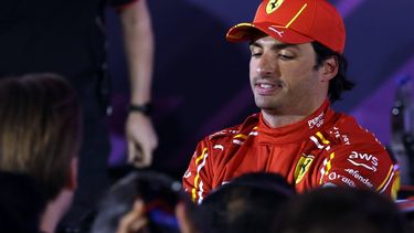 epa11194730 Third placed Scuderia Ferrari driver Carlos Sainz Jr. of Spain at the pitlane after the Formula One Bahrain Grand Prix, at Bahrain International Circuit in Sakhir, Bahrain, 02 March 2024.  EPA/ALI HAIDER